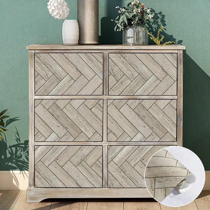 autocollants imperméables en bois de rotin pour décoration de papier peint autocollant en pvc pour armoire