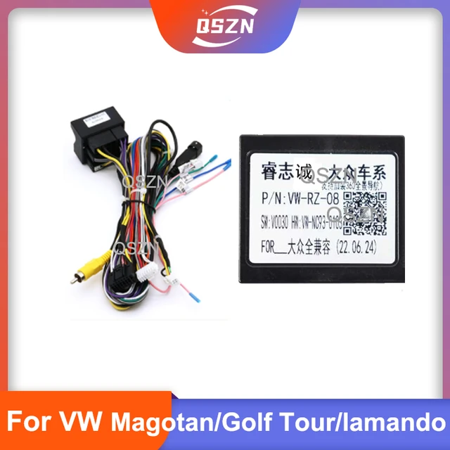 Car Audio 16PIN Android Power Cable Adapter With Canbus Box For Volkswagen  Magotan Golf Tour lamando