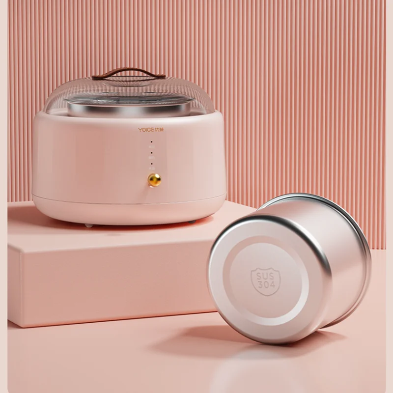 Household Yogurt Maker 220V Yogurt Machine 1000ml Fermentation Machine Stainless Steel Rice Wine Maker Pink Kitchen Appliances 4