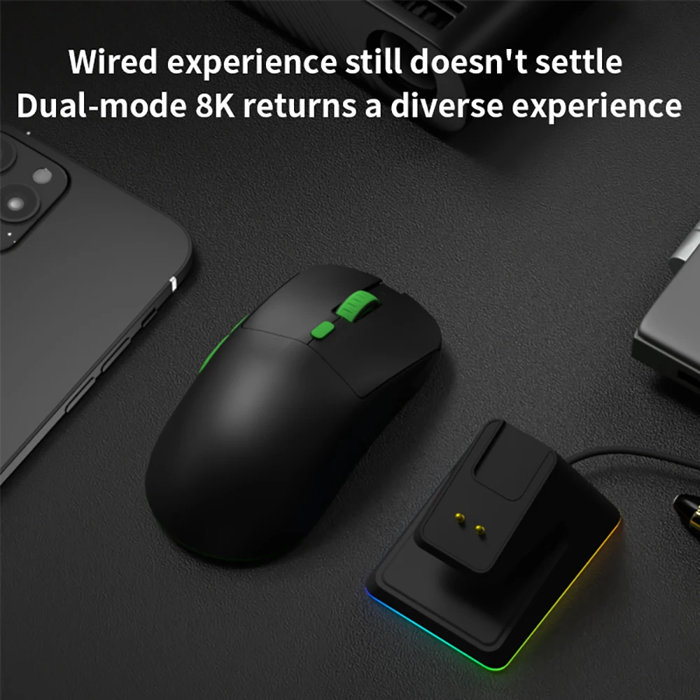 Motospeed X5 Gaming Mouse Magnetic Charging Base PAW3395 Double 8K Wireless Wire Connection Macro Gamer Mouse DPI 26000 Adjustab