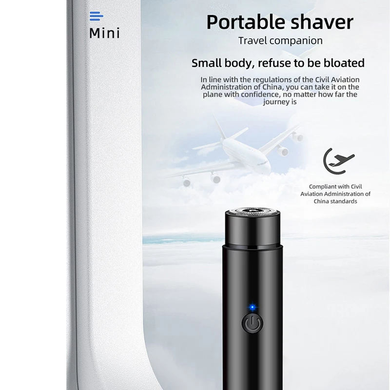 Electric Shaver Mini Rechargeable Razor Long-Lasting Portable Washable Beard Knife Travel Beard Trimmer Hair Removal for Men for electric shaver,beard trimmer