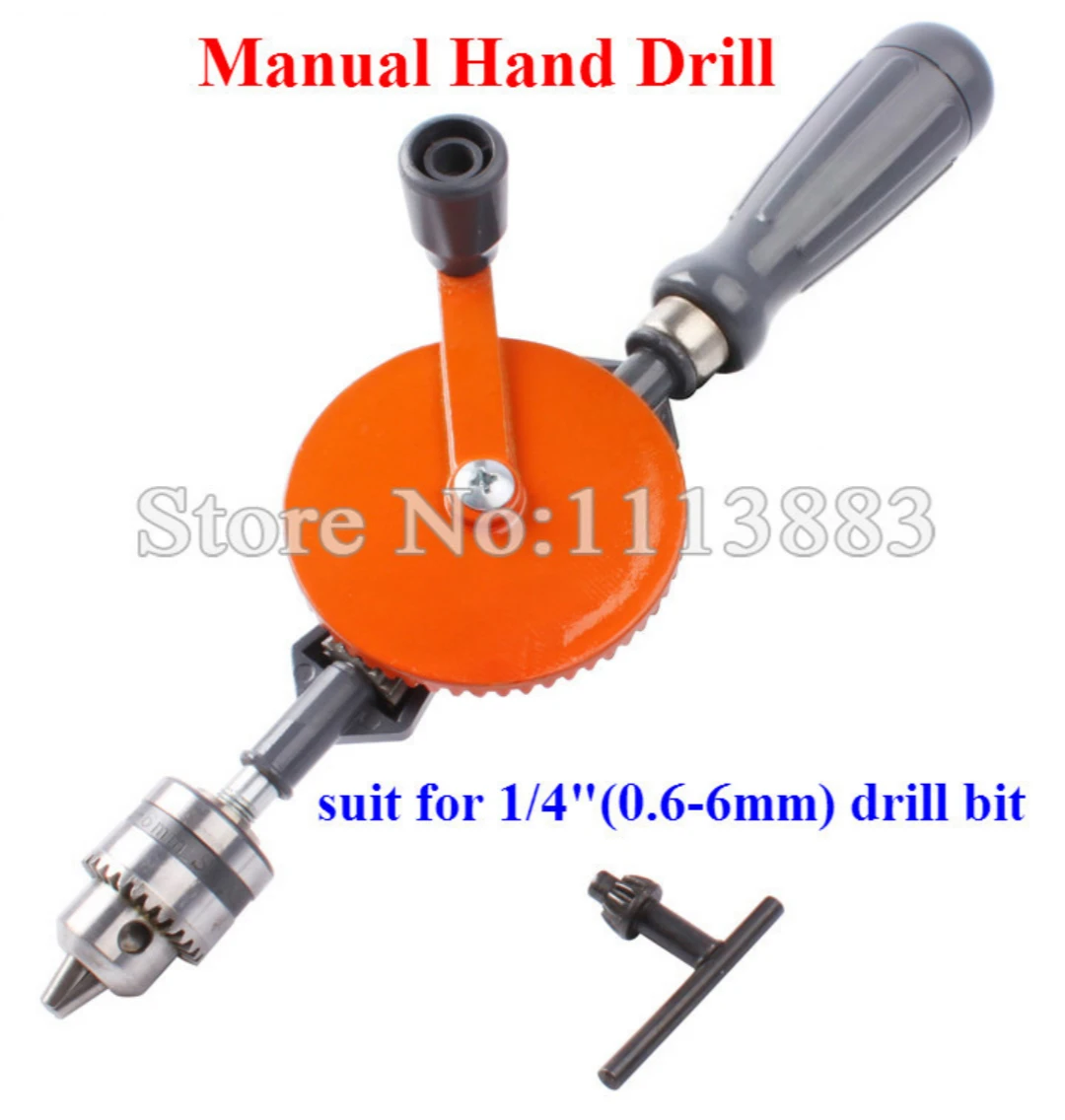 1/4 Inch (0.66mm) Hand Crank Drill Manual Mini Drill Carpenters Woodworking Drilling Tool
