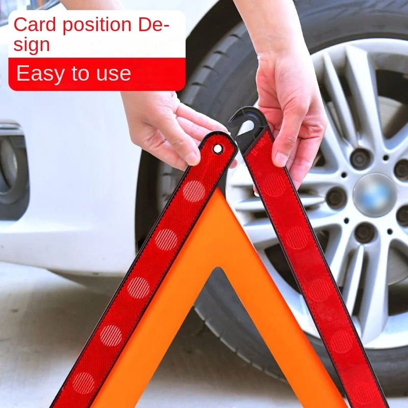 Car warning tripod Emergency Breakdown Red Reflective Road Safety Hazard Portable Foldable Stop Sign Reflector