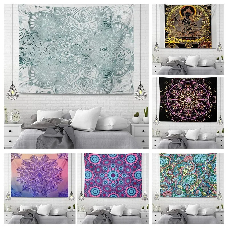 

Домашний декор, настенный гобелен, эстетические комнаты, аксессуары в стиле бохо, ткань, Осенний декор, винтажная спальня, мандала, макраме, Настенная подвеска