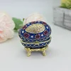 SHINNYGIFTS Easter Gift Boxes Pewter Enamel Faberge Egg Jewelry Gift Box Egg Shape Trinket Boxes 5