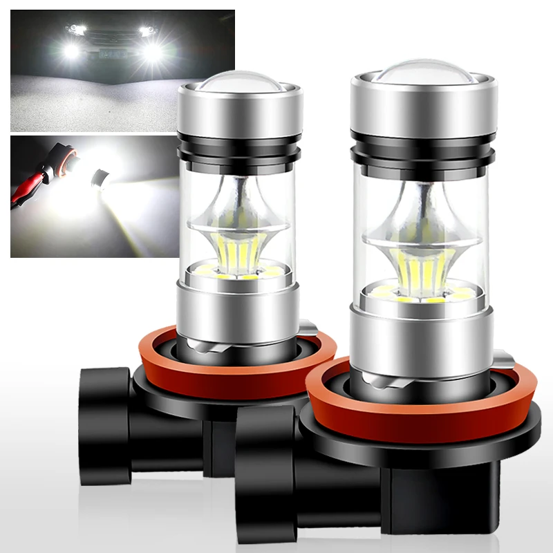 2PCS Canbus LED H8 H11 9005 HB3 9006 HB4 Fog Light Bulb PY24W H16 P13W Signal Turn DRL Parking Day Lights White Car Accessories Led Light Led Bulb Led Fog Light Fog and Headlight Bulbs