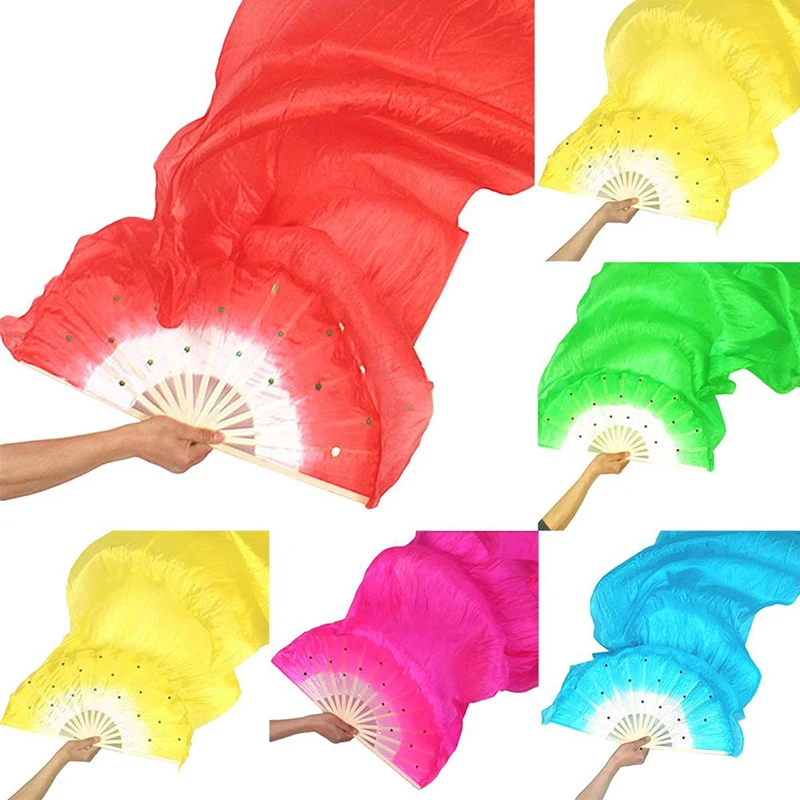 

1 PC Dance Fans Durable 5 Colors Silk Fans Right Hands Willowy Rivet Fixed Dance For Dancers Supplies Special Fan For Dance