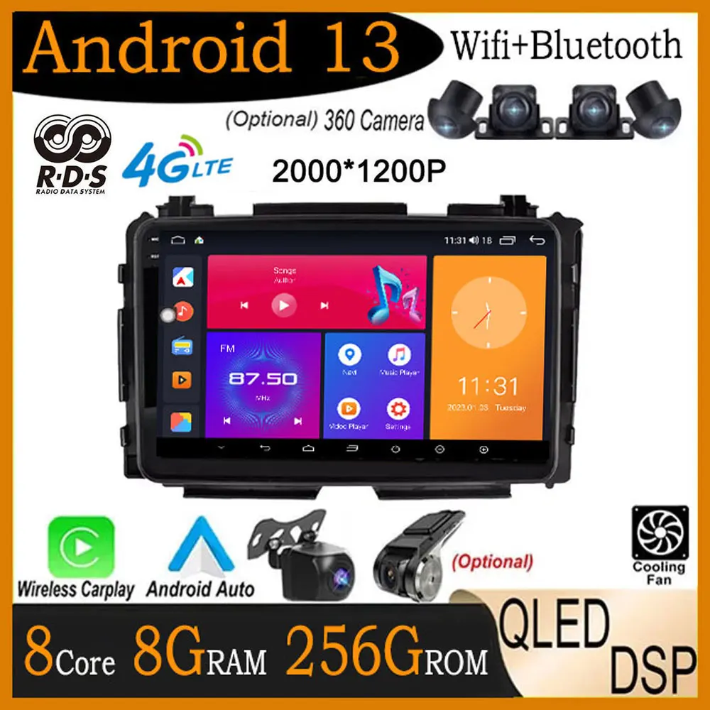 

4G For Honda HR-V HRV XRV Vezel 2013 - 2019 DSP Android 13 Car Radio GPS Bluetooth Multimedia Player Autoradio Carplay Video