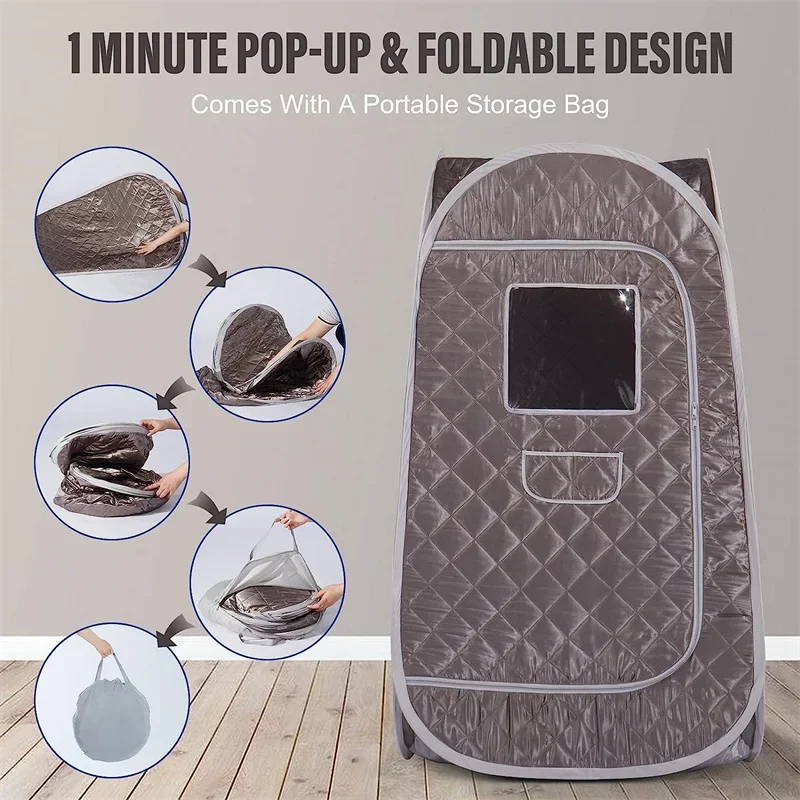 Portable Full Size Steam Sauna Set with 4 Liters Large Steamer Remote Control for Relaxation Body Detox Therapy portable steam sauna