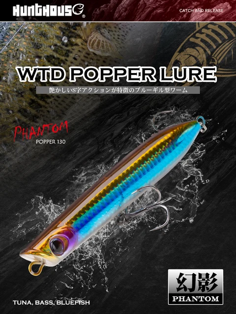 Northern Lurehunthouse Topwater Popper Lure 130mm 30g - Versatile Saltwater  & Freshwater Wobble For Seabass & Tuna