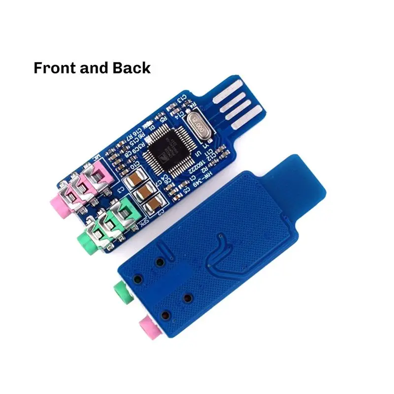 CM108 USB 오디오 인터페이스 모듈 2Pcs 드라이버리스 외부 사운드 카드 24비트 ADC/DAC 3.5Mm 스테레오 잭 I2S