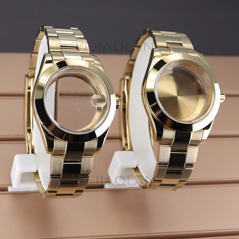 36Mm/40Mm Cassa D'Oro Orologio Bracciale Vetro Zaffiro Cristallo Per Oyster Air King Nh34 Nh35 Nh36,38 Miyota 8215 Movimento Quadrante 28.5Mm