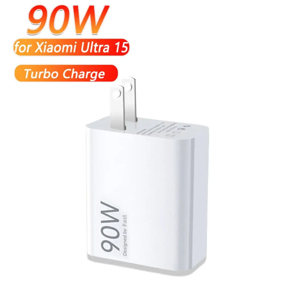 Chargeur rapide USB 90W, adaptateur ue/US avec câble USB Type C 6A, chargeur mural Turbo QC pour Xiaomi 15 14 13 12 11 10 Ultra Redmi Note