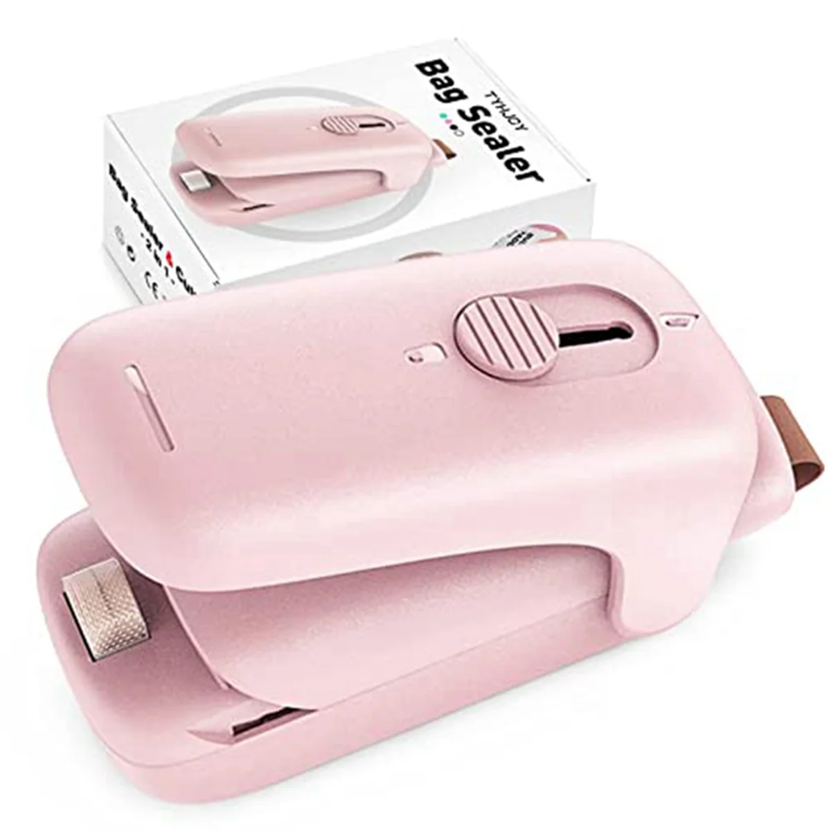 

Mini Chip Bag Sealer,Handheld Heat Vacuum Sealer Cutter,Portable Resealer Machine for Snack Plastic -Bags- C