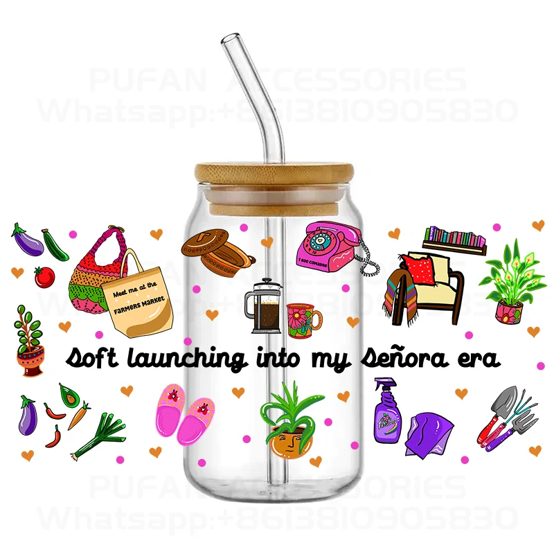 Custom Designs Printed 3D UV DTF Transfers Stickers 16oz Cup Wrap For DIY Glass
