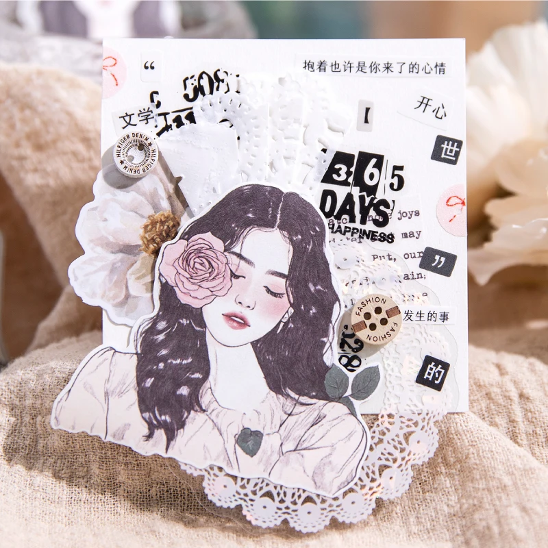 저널 GO 10pcs 노트북 기타 가방에 대 한 패션 소녀 복장 스티커 모바일 DIY 공예 우아한 레이디 저널 Scrapbooking 데 칼