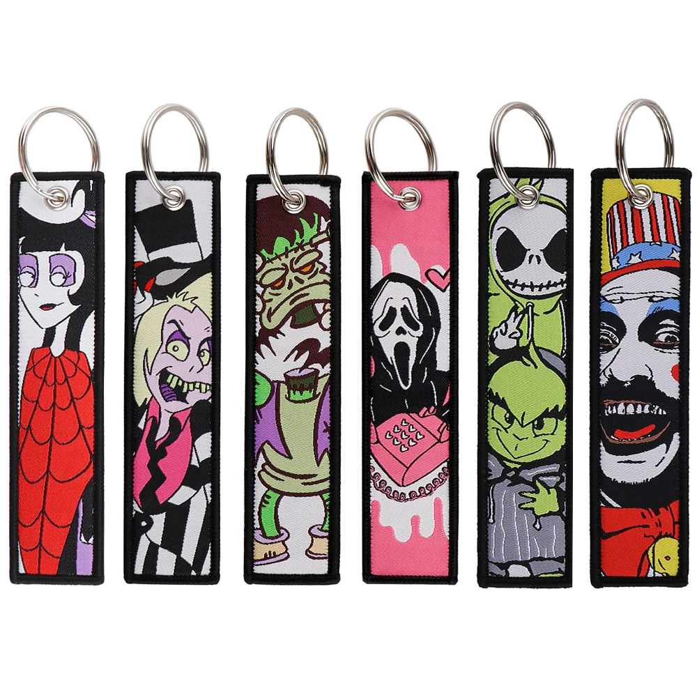 

Halloween Key Tag Horror Jet Tag Motorcycles Keyrings Anime Key Holders Keyring Accessories Cosplay Party Gifts 1PCS