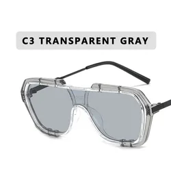Unisex Fashion Square Sunglasses with UV400 Protection (Gray)