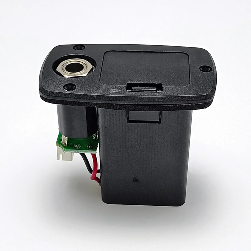 Support De Pile 9V Pour Micro Guitare Acoustique EQ-7545R - Boîtier ABS Noir, Dimensions 51.5x28.5x19mm
