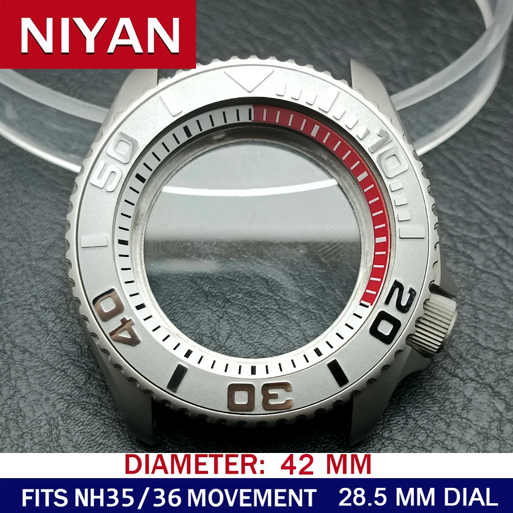 Premium Silvery Steel Watch Case with Sapphire Glass Bezel – 42mm
