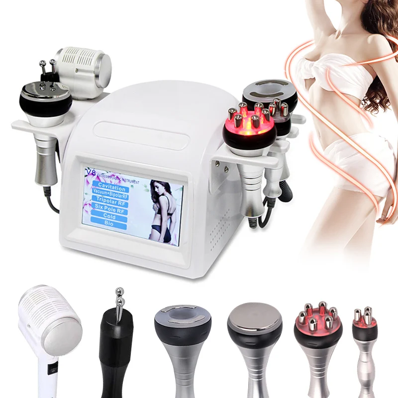 

2024 New 6 in1 40K Ultrasonic Cavitation Vacuum Slimming RF Beauty Device Cold Hot Hammer Skin Tighten Tool Machine CE