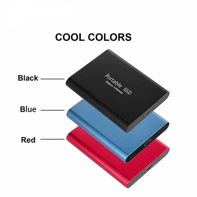 Portable External Hard Drive 100% Original External Hard Drive Portable SSD 1TB 2TB Solid State Disk Type-C/USB 3.1 High-speed Hard Disks for Laptop/Desktop