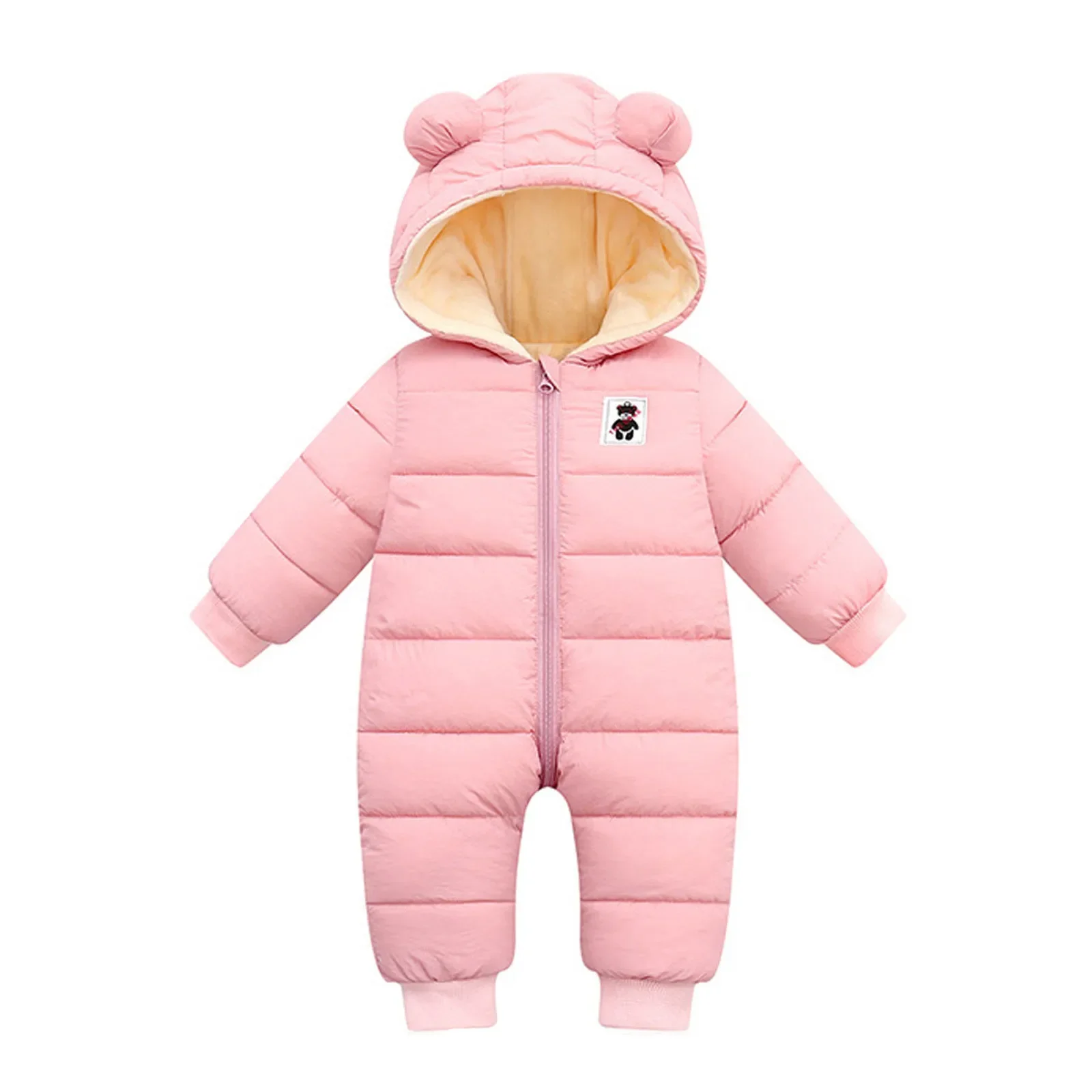 Children's Winter Overall Baby Girls Boys Romper Warm Hooded Snowsuit Windproof Jumpsuit Coat Padded Outwear Warm Clothes 0-18M
