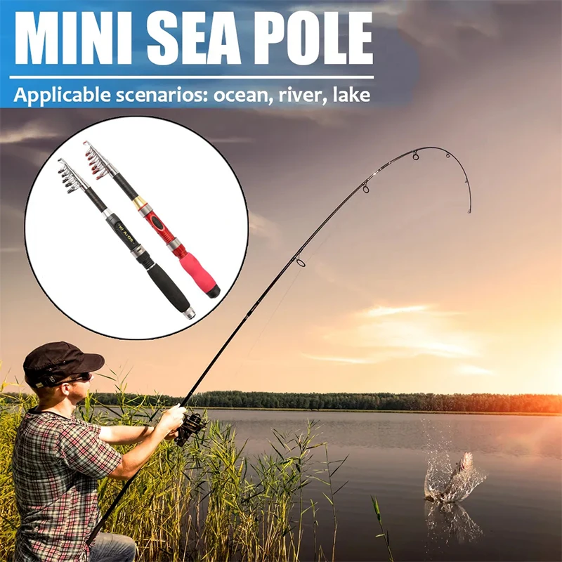 2.1M Fishing Rod Ultralight Carbon Fiber Telescopic Portable Sea Spinning  Pole 