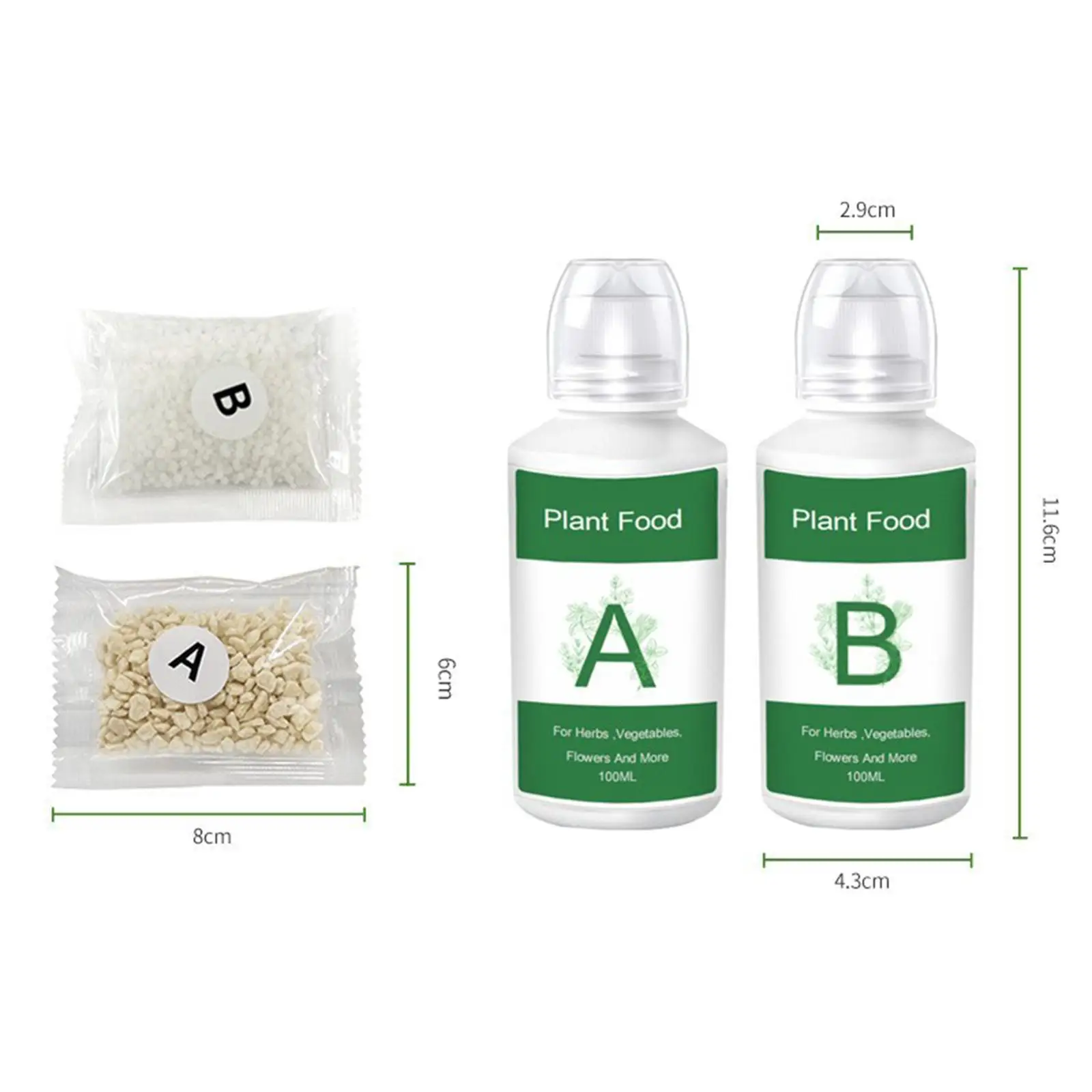 Hydroponics Nutrients A and B Indoor Plants Lightweight Solid Fertilizer for Garden Plants Houseplants Gardening Patio Backyard