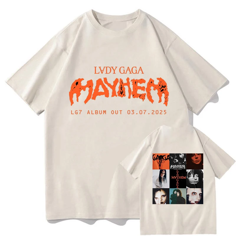 Lady Gaga Mayhem T Shirt New Album Hot Fashion Men/Women Harajuku Retro Graphic T-Shirts High Quality Vintage Cotton Tees Shirts 2