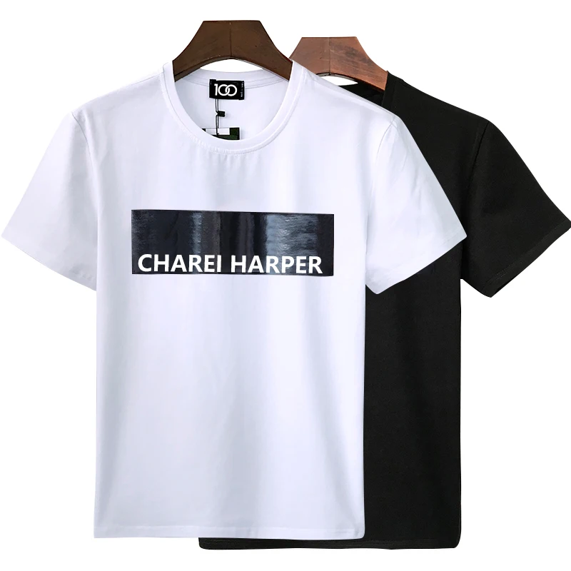 

Charei harper dsq DT868 cotton men's short sleeve T-shirt Italy design letter spray print fashion Milan trend fashion casual top