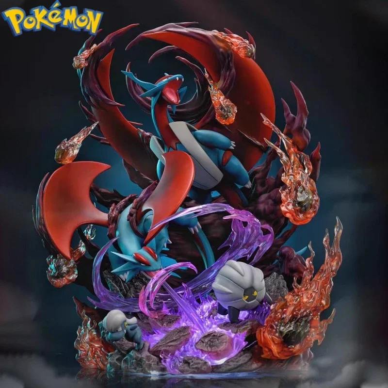 

36cm Pok é Mon Fantasy House Storm Flying Dragon With Light Anime Figure Pvc Model Doll Statuette Desktop Collection Toy Gift