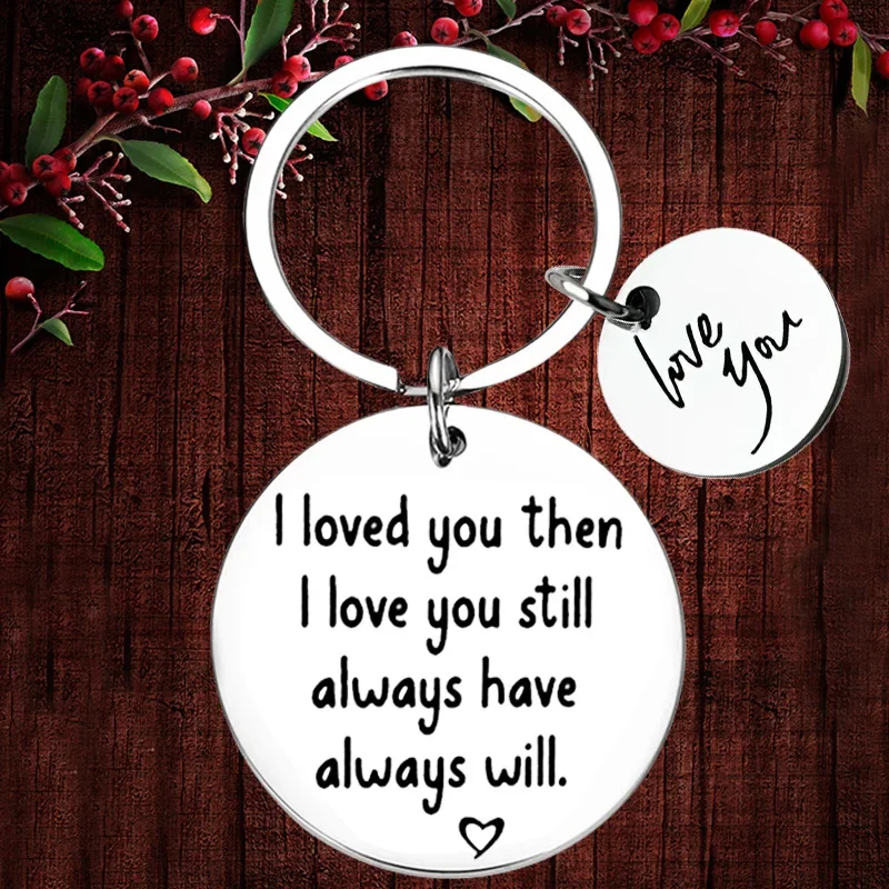 

Charm Couple Birthday Gift Keychain Pendant Husband Boyfriend Valentines Day Gift Key Chains I love you then