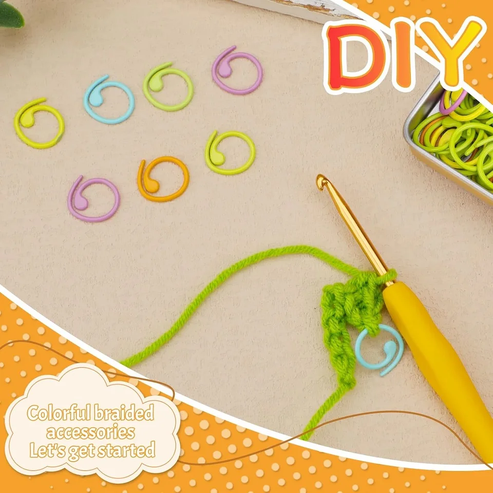 Crochet Kit Crochet Stitch Markers KRABALL Crochet Stitch Markers Kit Multiple shapes For Crocheting Clothing Tag DIY Craft Project Storage Box