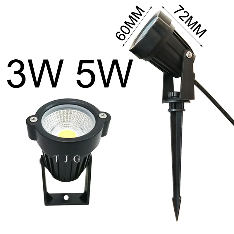 Garden Lighting AC85-265V IP65 Outdoor Garden LED Landscape Light AC110V220V 5W10W COB DC12V LED Lawn Spike Pin Light Pond Path Spot Lamp