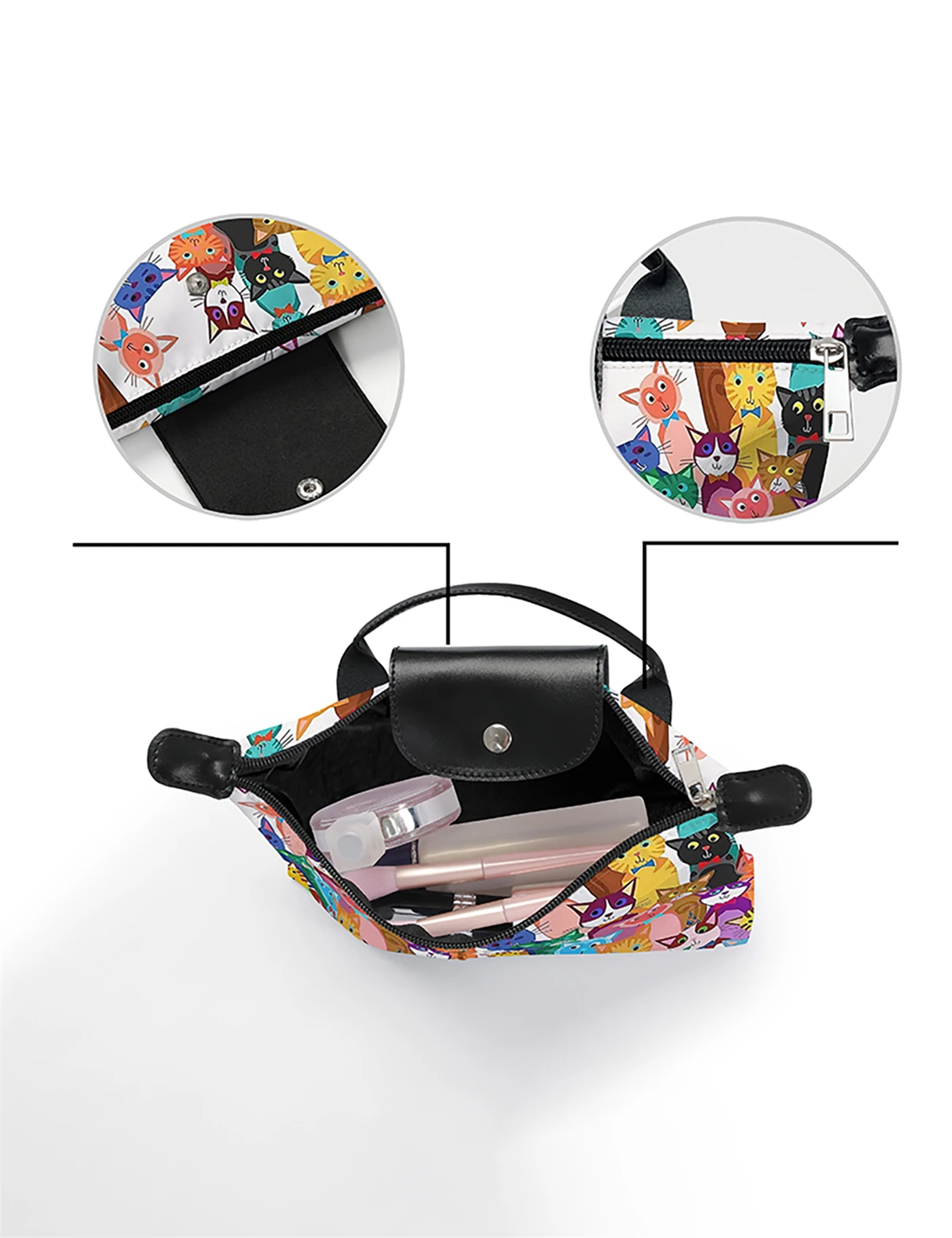 Makeup Bag Travel Toiletry Bag Cute Makeup Brushes Bag Cosmetic Bags for Women Zipper Makeup Bags for Purse