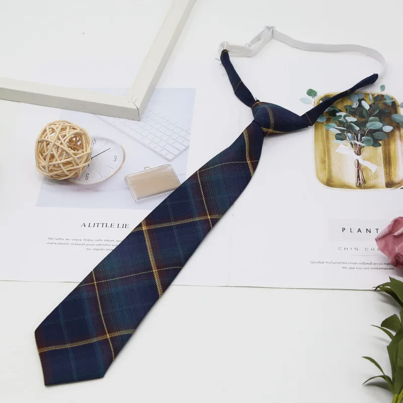 Skinny Ties For Boys Girls Fashion Suits Plaid Neck Tie Children Rubber Tie Simple Check Student Necktie For Party Gravata