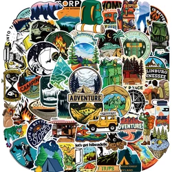Forest Camping & Hiking Outdoor Cartoon Waterproof Stickers Set for Travel & Adventure (50PCS)