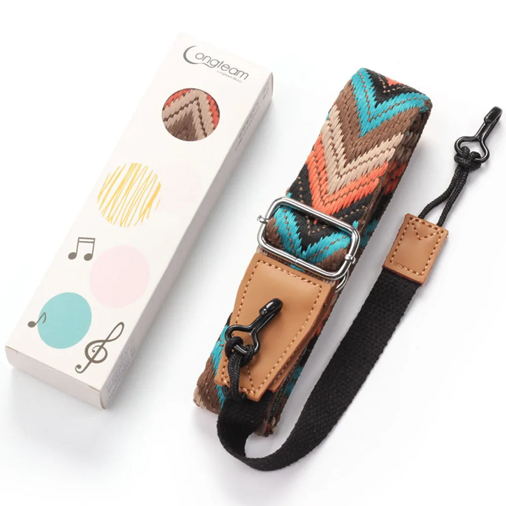 

1pc Universal Ukulele Strap Adjustable Nylon Ukulele Straps Ethnic Style With Hook Durable Ukulele Accessory For Beginner Adults