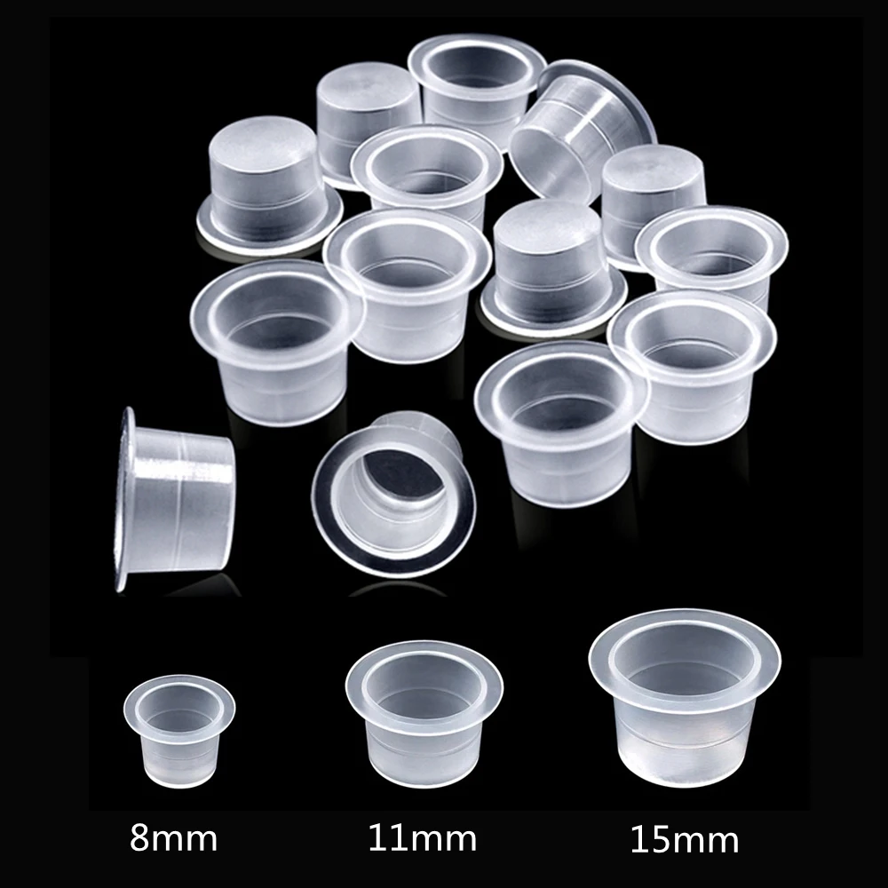 Tattoo Ink CapsYuelong 300pcs Tattoo Ink Cups With Base White Mixed   West Tech Shipping