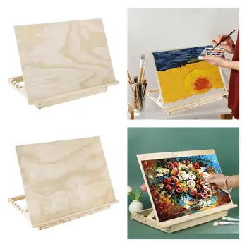 Cavalletto da tavolo Cavalletto da scrivania Angolo regolabile Tavolo da disegno portatile Cavalletti in legno per studenti d'arte Libri di pittura di nozze 1