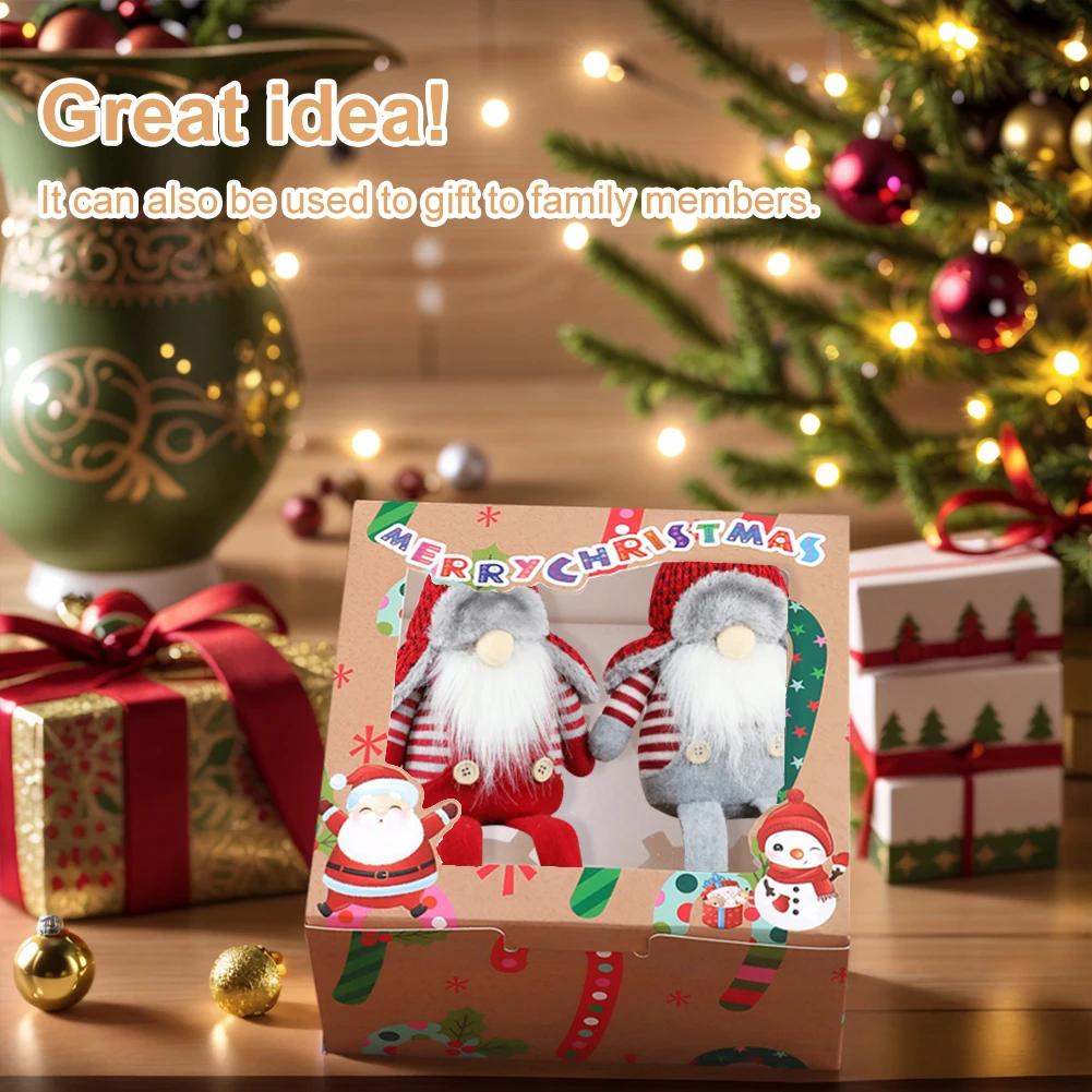 24PCS Christmas Cupcake Boxes Removable Insert Xmas Clear Window Gift Box Multi-Purpose Lovely Santa Gift Box for Party Supplies