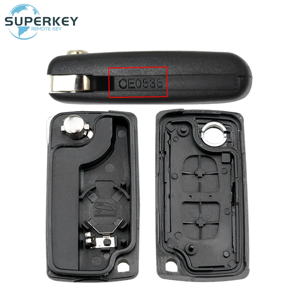 Key Case SUPERKEY Replacement For Peugeot Partner 207 307 308 407 607 807 For Citroen C2 C3 C4 C5 Berlingo Remote Flip Car