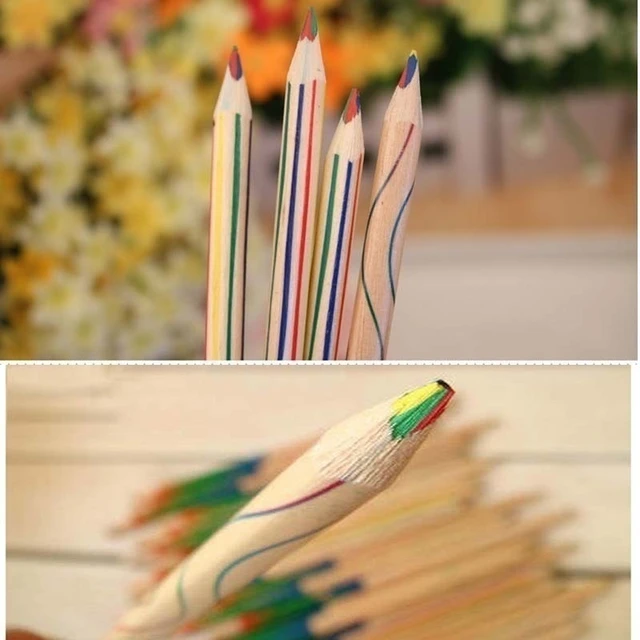 3pcs/Set 7 Colors Concentric Gradient Rainbow Pencil Crayons Kids Colored  Pencils cheap kawaii Art Painting Drawing stationery - AliExpress