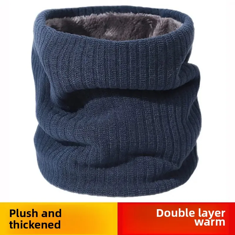 Warm Knitted Scarf Thermal Thickened Fleece Lined Ski Neck Scarf Winter Women Men Windproof Skating Cycling Hiking Warm Mask