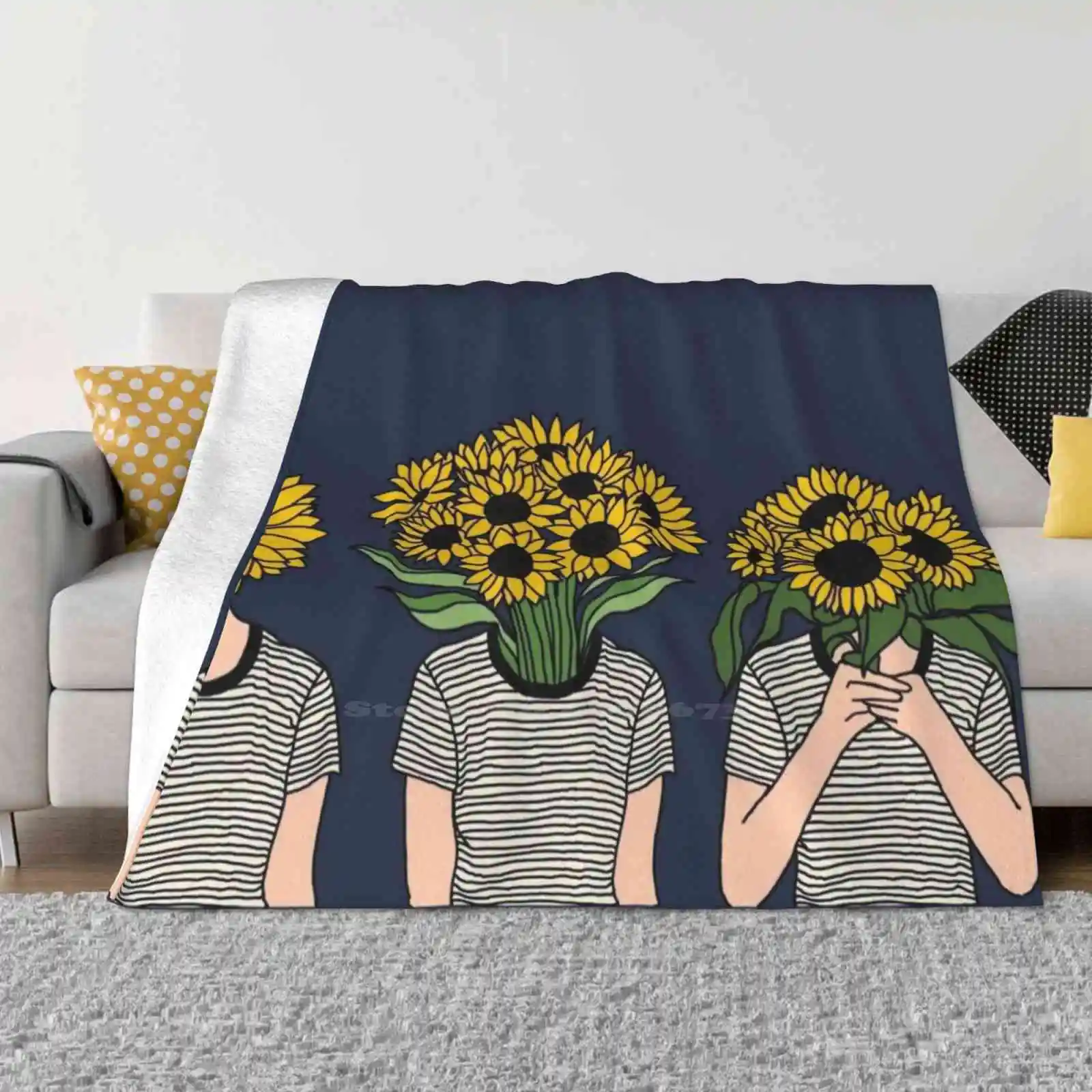 

Sunflower Humans New Arrival Fashion Leisure Warm Flannel Blanket Sunflowers Humans Flora Nature Garden