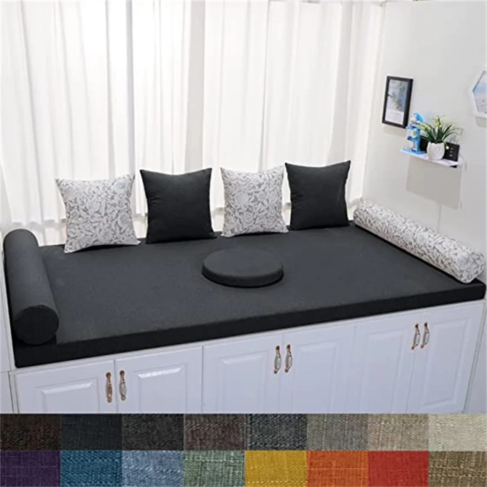 Focuprodu Custom Size Bench Cushion – Waterproof Indoor/Outdoor Fabric, K6 Foam Filling, Non-Slip Bottom – For Window Seat, Piano Bench, Patio - View #10