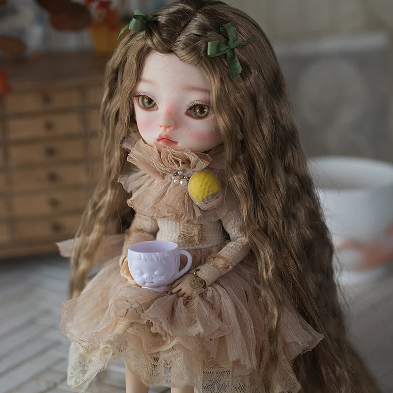

BJD Doll Super Soft Silk Wig 1/3 1/4 Size Dolls Brown Tress For Dolls Accessories Wig Girls Toy Long Hair Curly Hair Wig