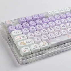 Gradation Purple Rabbit 142 Keys MOA Profile PBT Keycaps Dye Sublimation for MX Switch Gaming Mechanical Keyboard Keycap