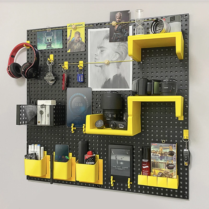 Wall Holder Pegboard Decorative Board Shelf Rack Office Kitchen